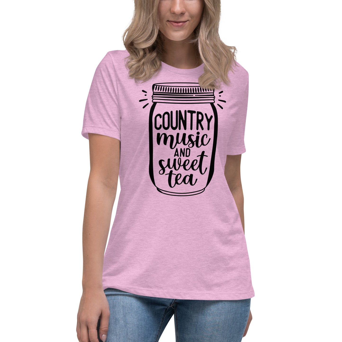 Camiseta holgada para mujer con música country y té dulce