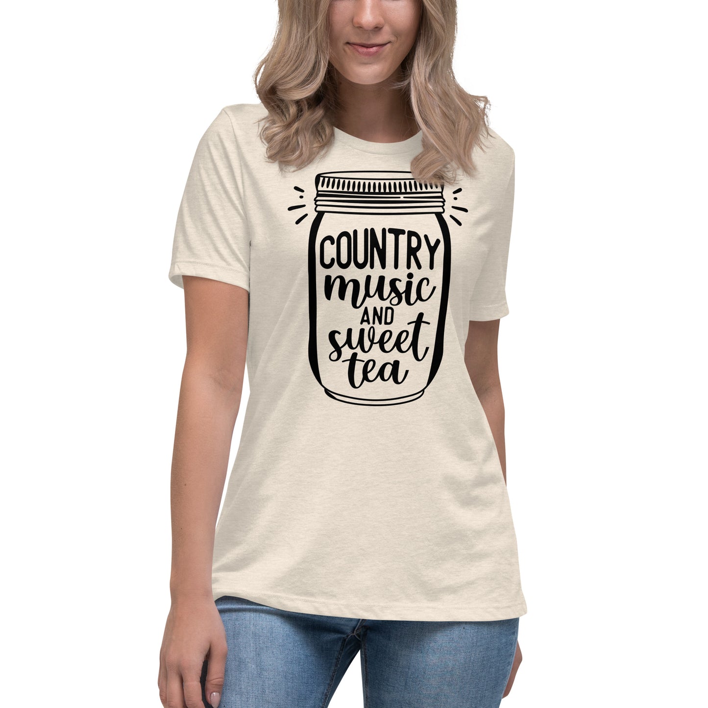 Camiseta holgada para mujer con música country y té dulce