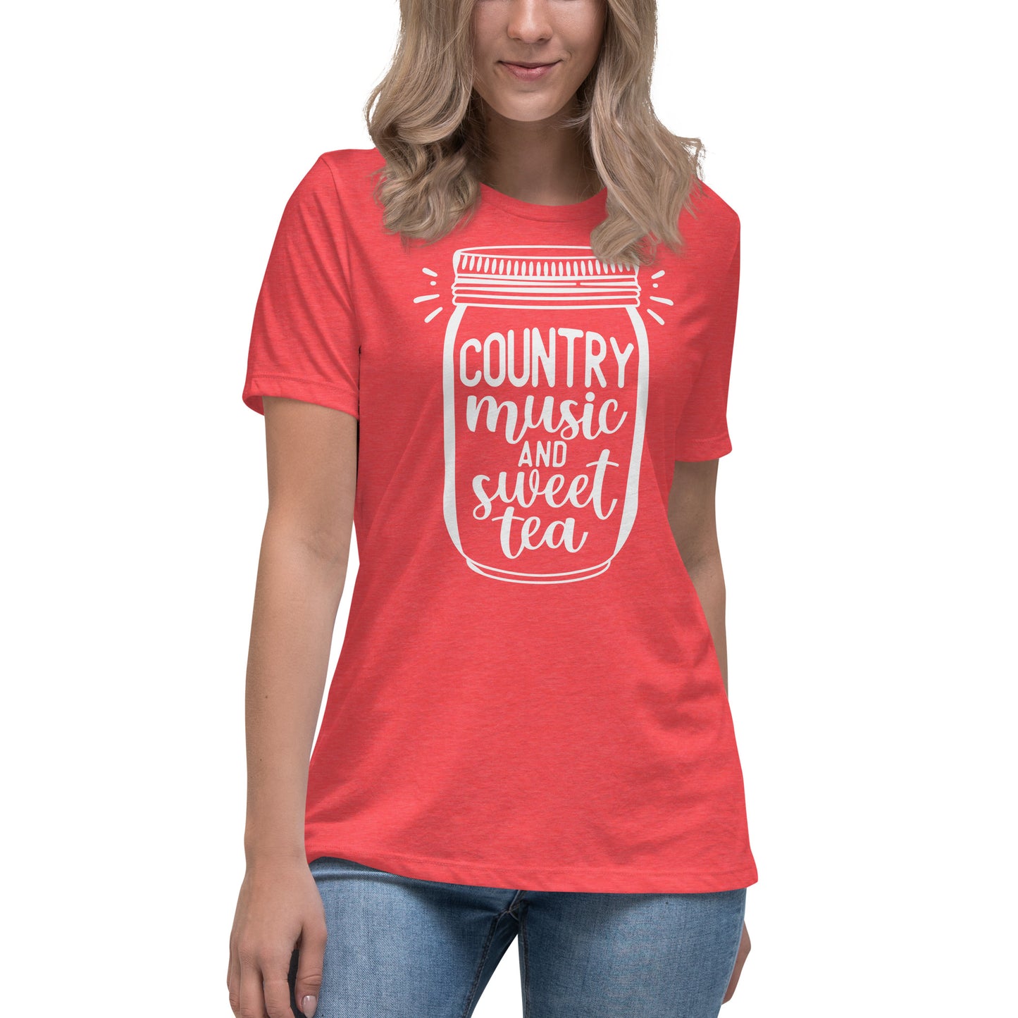 Camiseta holgada para mujer con música country y té dulce