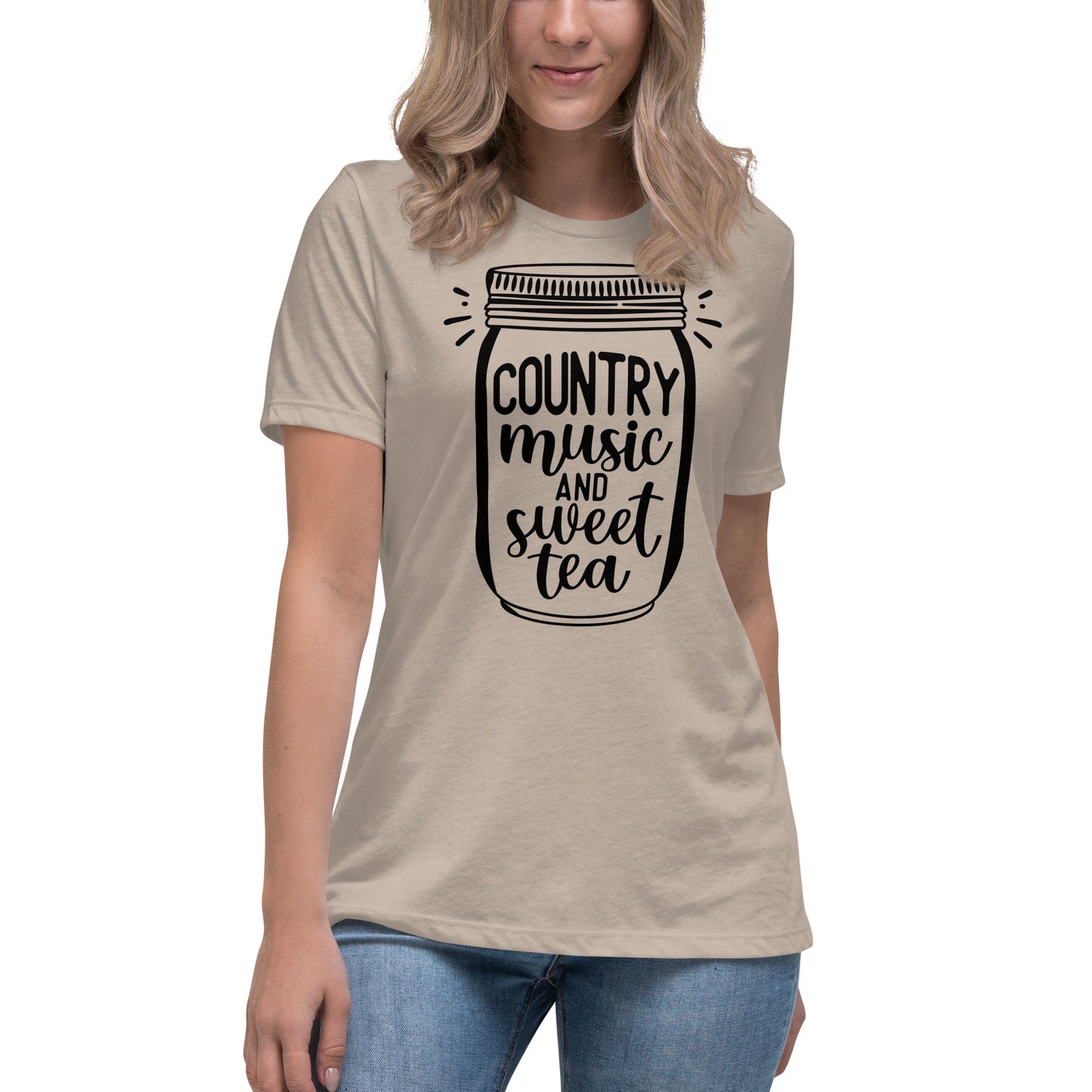 Camiseta holgada para mujer con música country y té dulce