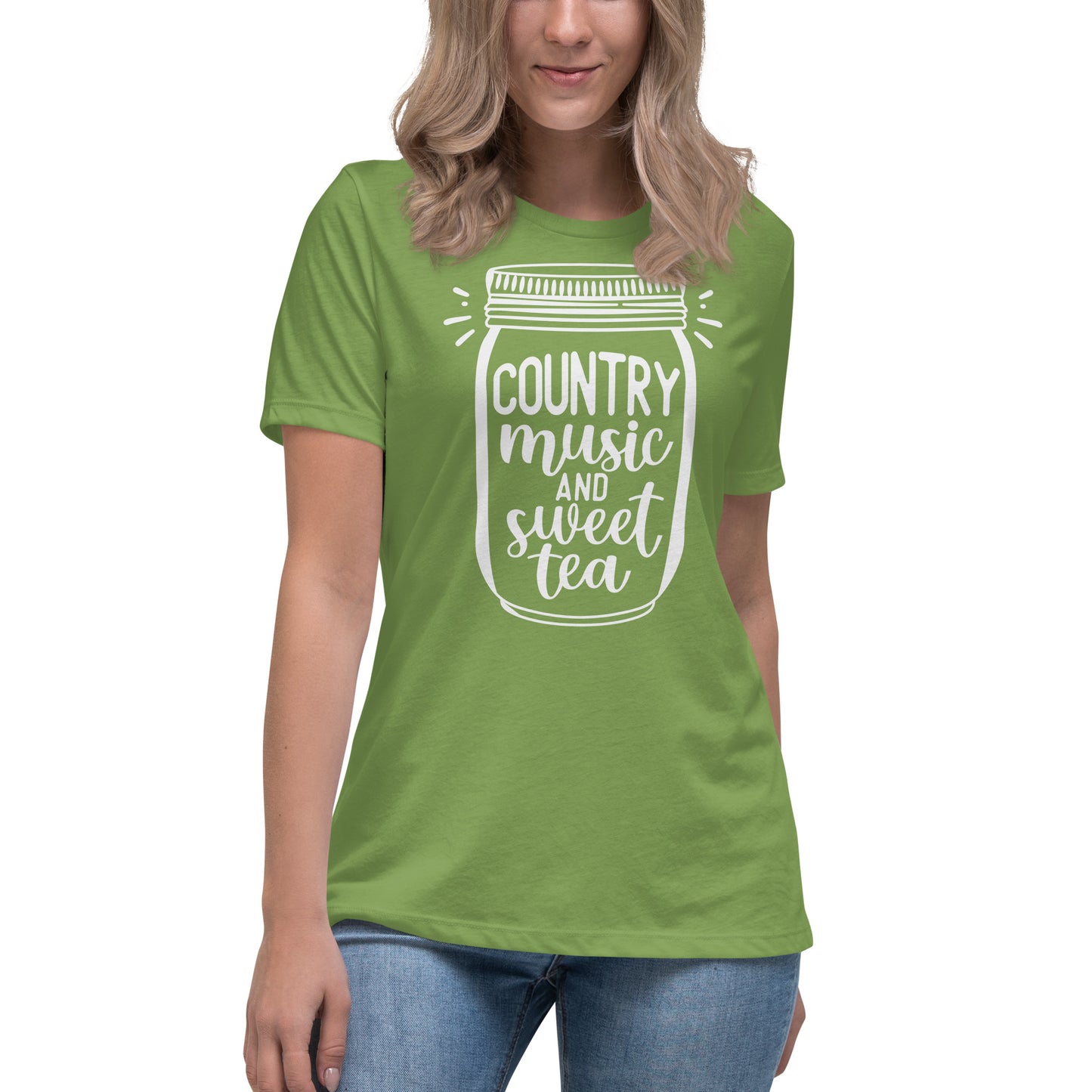 Camiseta holgada para mujer con música country y té dulce