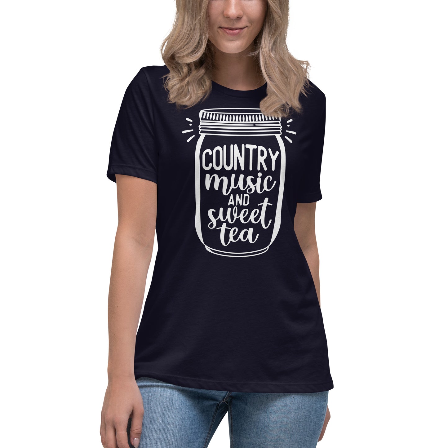 Camiseta holgada para mujer con música country y té dulce