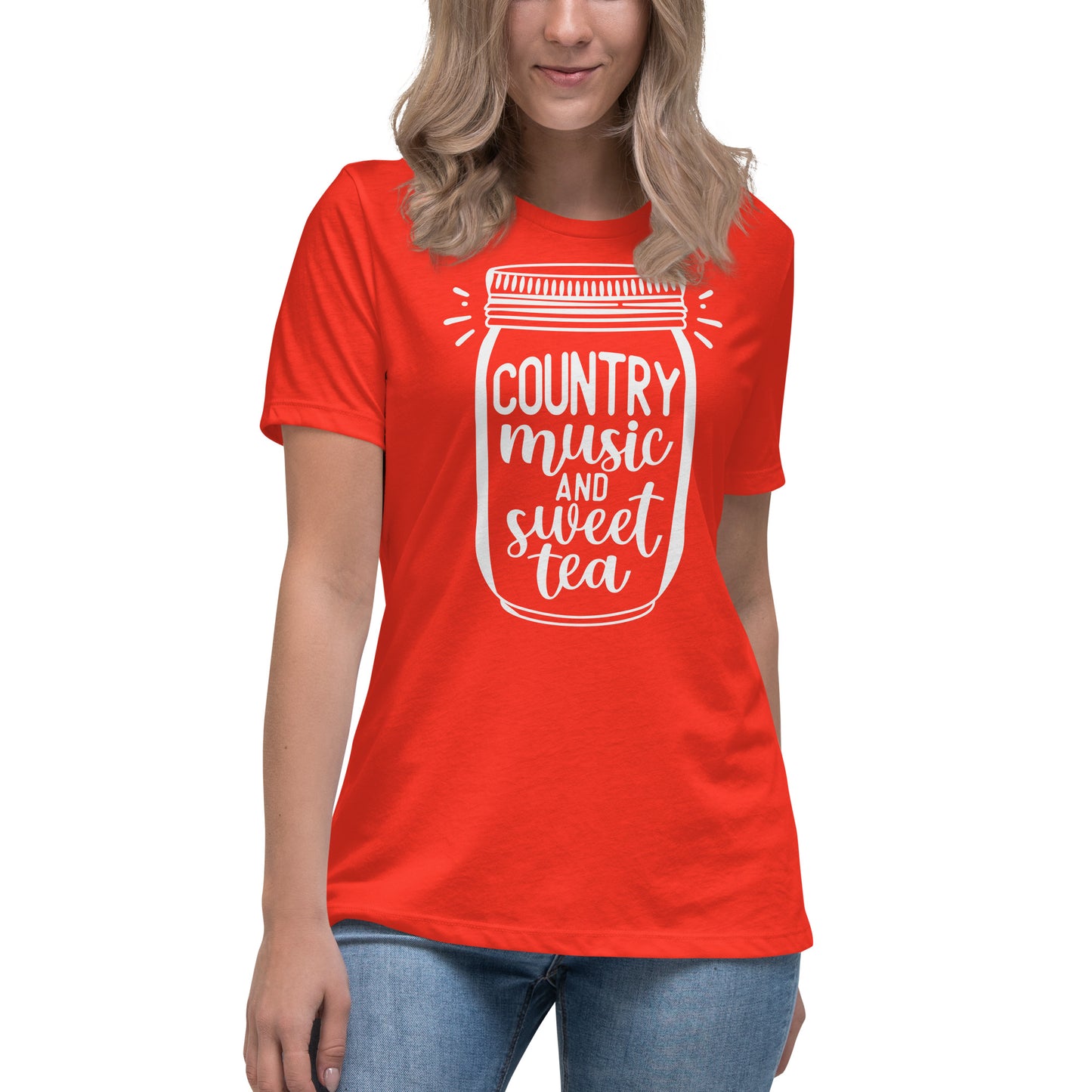 Camiseta holgada para mujer con música country y té dulce