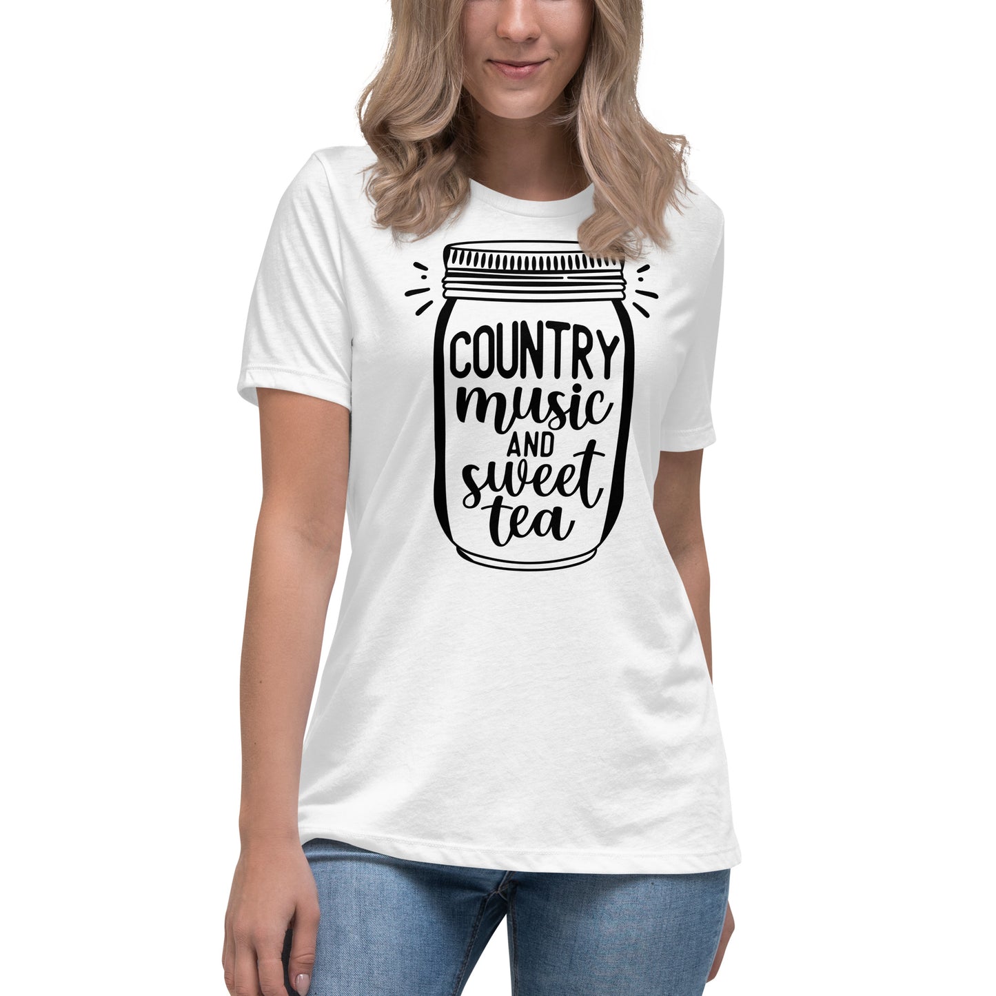 Camiseta holgada para mujer con música country y té dulce