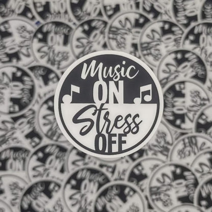 Music On Stress Off – Vinyl Sticker for Music Lovers
