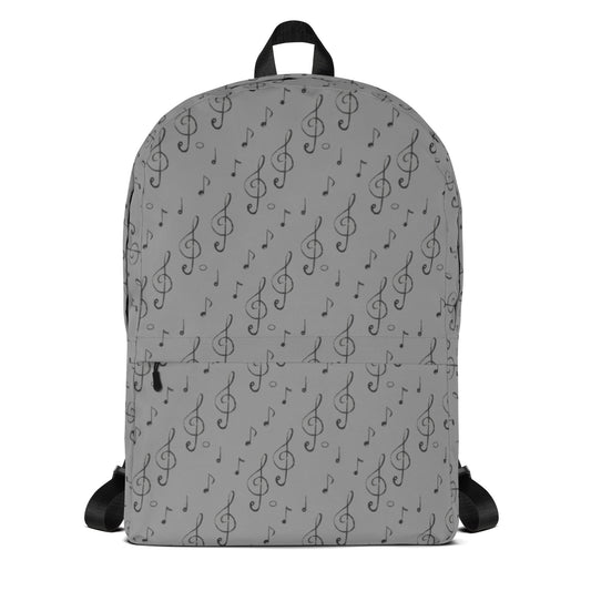 Mochila clásica gris con estampado integral Melody