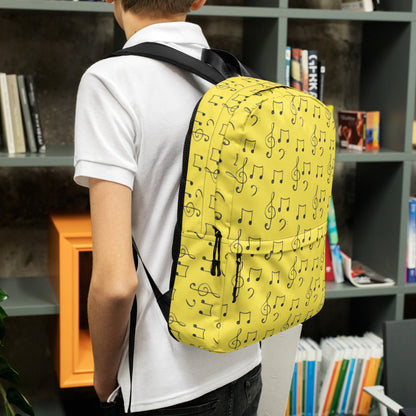 Mochila con estampado integral de notas musicales