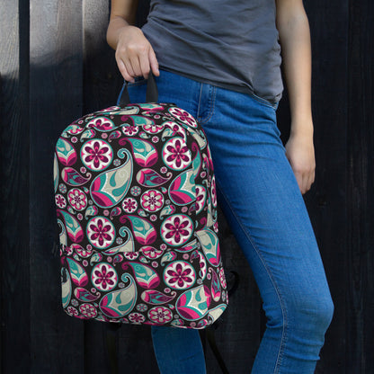 Mochila con estampado paisley floreciente