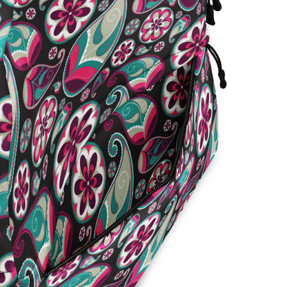 Mochila con estampado paisley floreciente