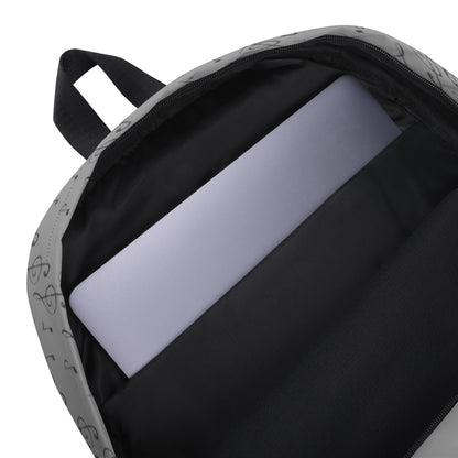 Mochila clásica gris con estampado integral Melody