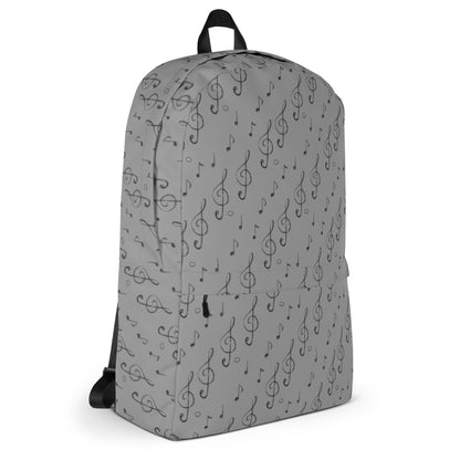 Mochila clásica gris con estampado integral Melody