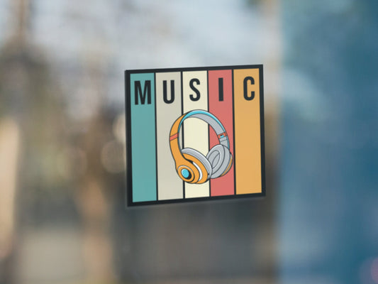 a close up of a sticker on a window