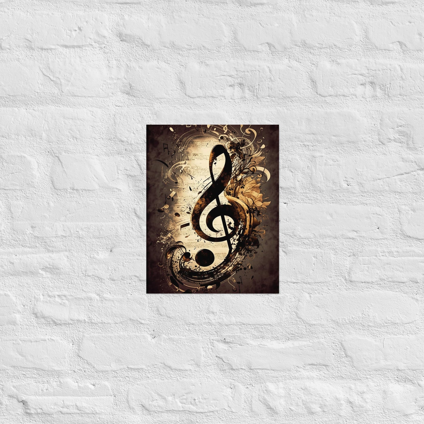 Vintage Treble Clef Harmony Poster