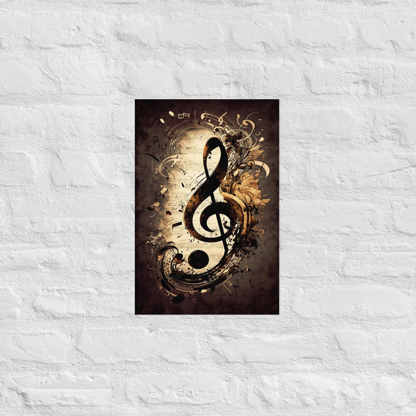 Vintage Treble Clef Harmony Poster