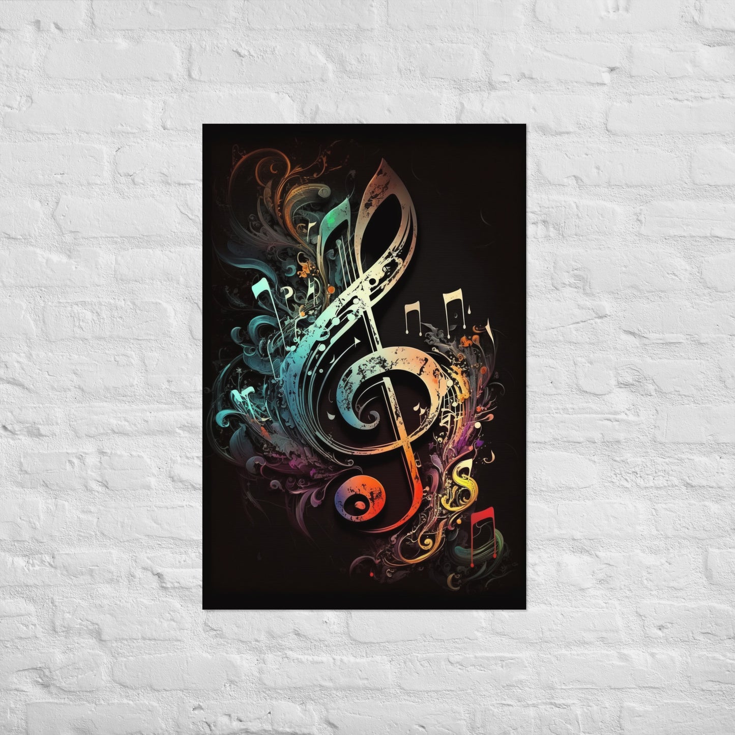 Radiant Treble Clef Symphony Poster