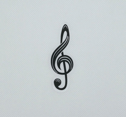 Treble Clef Transparent Vinyl Sticker – Minimalist Music Decal for Musicians