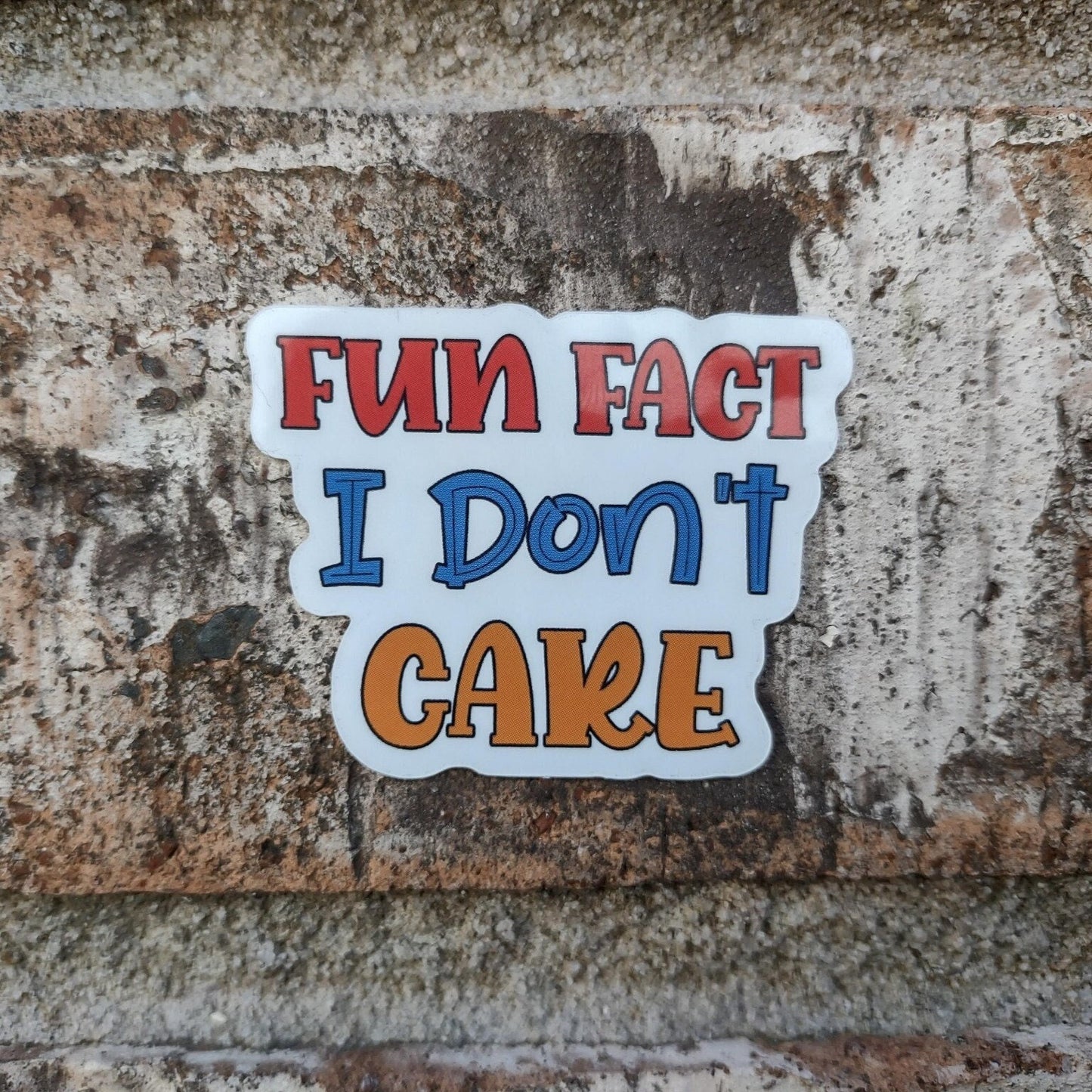 Fun Fact: I Don’t Care Vinyl Sticker – Waterproof Sassy Introvert Gift