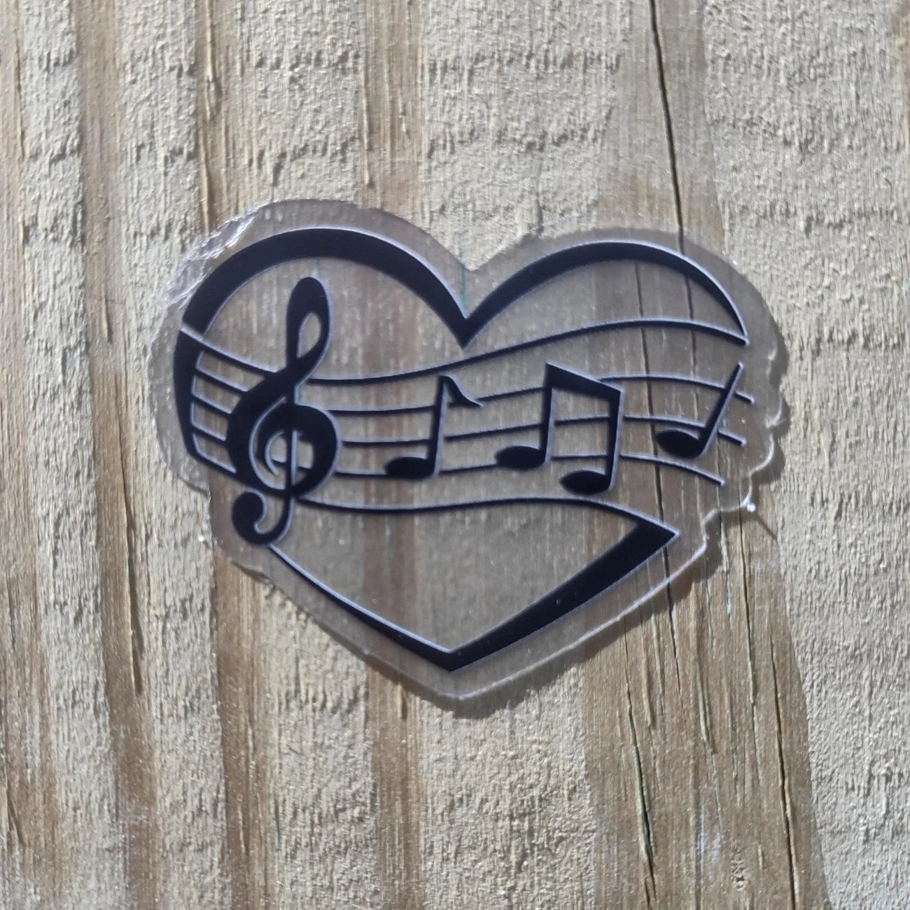 Musical Notes Heart Sticker - Durable Vinyl, Waterproof, Perfect for Music Lovers