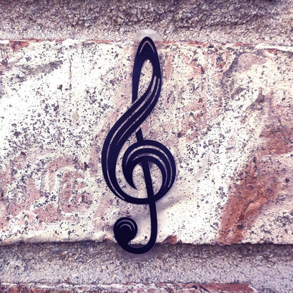 Treble Clef Transparent Vinyl Sticker – Minimalist Music Decal for Musicians