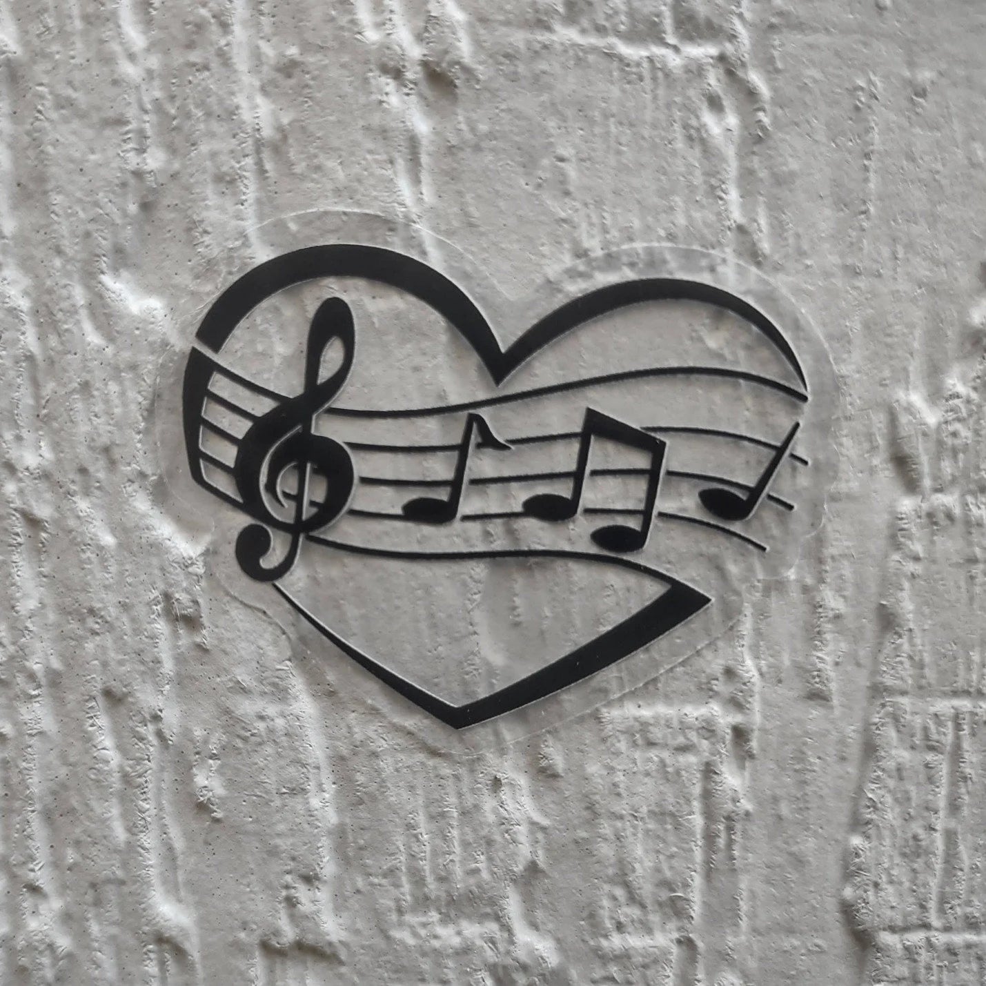 Musical Notes Heart Sticker - Durable Vinyl, Waterproof, Perfect for Music Lovers