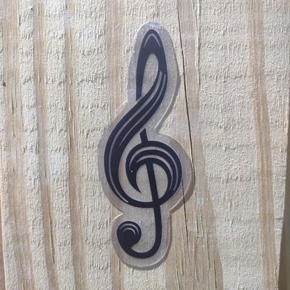 Treble Clef Transparent Vinyl Sticker – Minimalist Music Decal for Musicians