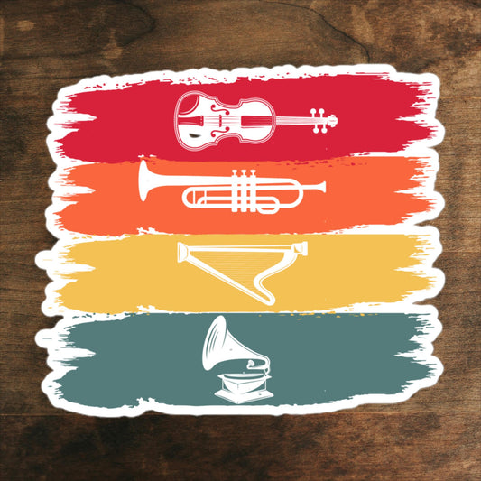 Colorful Musical Instruments  Sticker