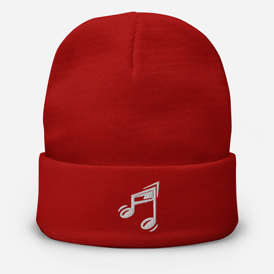 Embroidered Music Beanie
