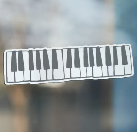 Pegatina de vinilo con teclas de piano: brillante, impermeable y resistente a los rayos UV, perfecta para amantes del piano y la música.