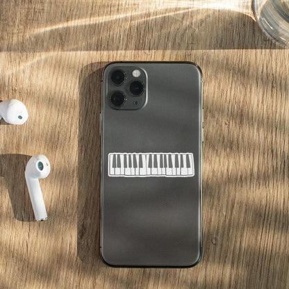 Pegatina de vinilo con teclas de piano: brillante, impermeable y resistente a los rayos UV, perfecta para amantes del piano y la música.