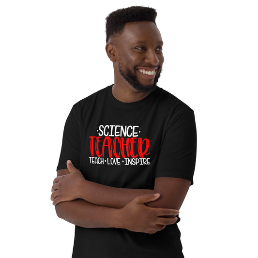 Camiseta de profesor de ciencias: Enseñar, amar, inspirar