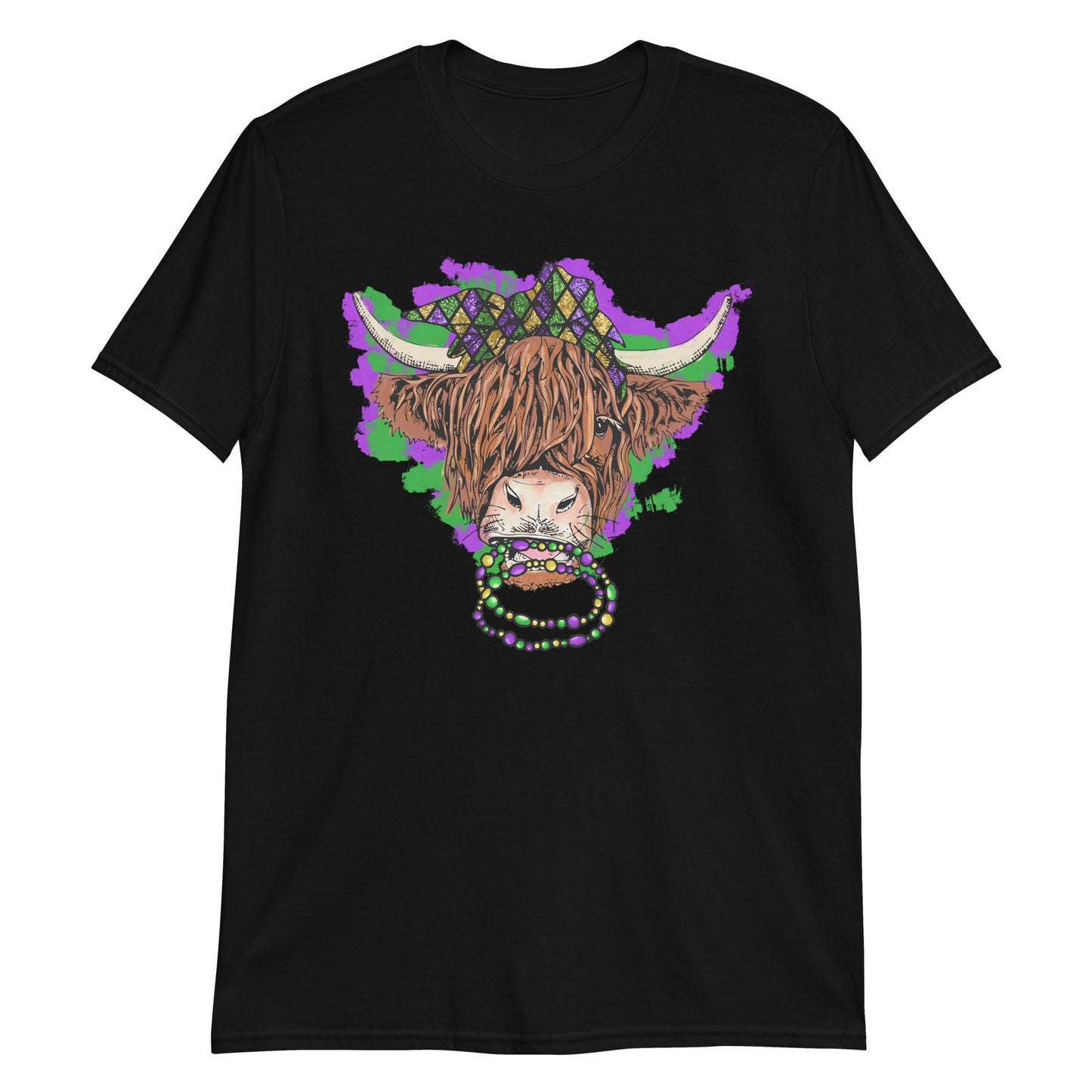 Mardi Gras Highland Cow T-Shirt