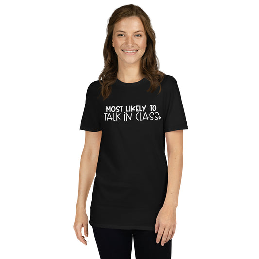 Camiseta con la probabilidad más alta de hablar en clase