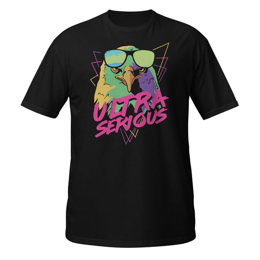 Colorful Retro Ultra Serious Serious Bald Eagle with Sunglasses T-Shirt