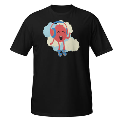 Camiseta de monstruo con ritmos musicales felices