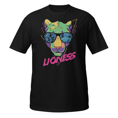 Camiseta gráfica con vibraciones retro de leona