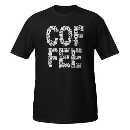 Camiseta gráfica con collage de amantes del café