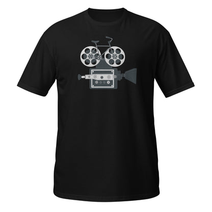 Camiseta gráfica de fusión de ciclismo y cine