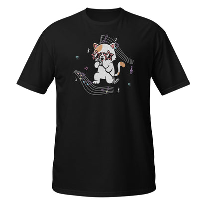 Camiseta de gatito cantante musical de estrella de rock