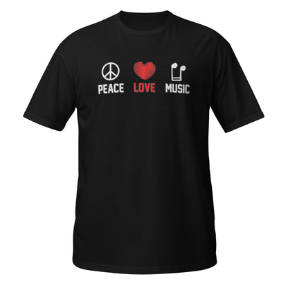 Camiseta de música Peace Love