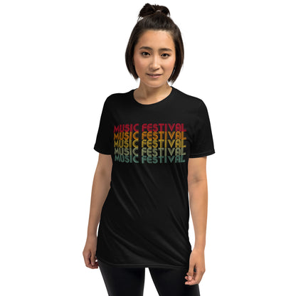 Camiseta con ambiente de festival de música