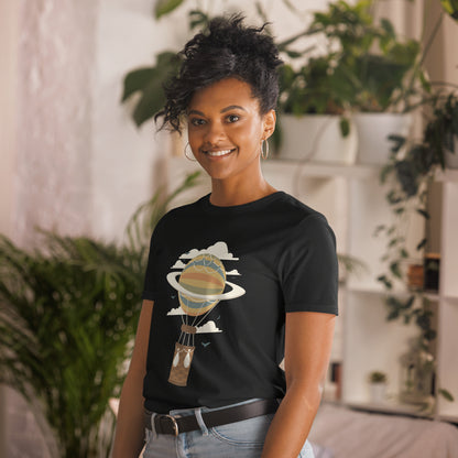 Camiseta gráfica de aventura en globo de Saturno