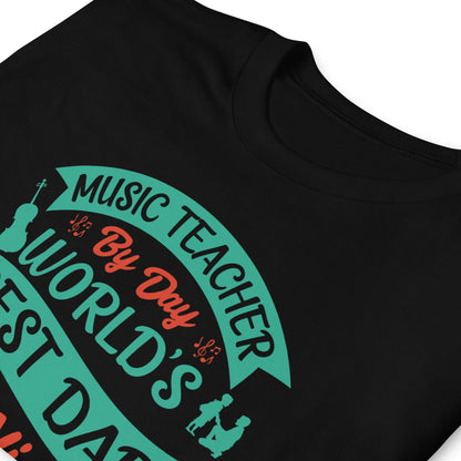 Camiseta para profesor de música de día, la mejor para el día y la noche