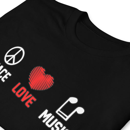 Camiseta de música Peace Love