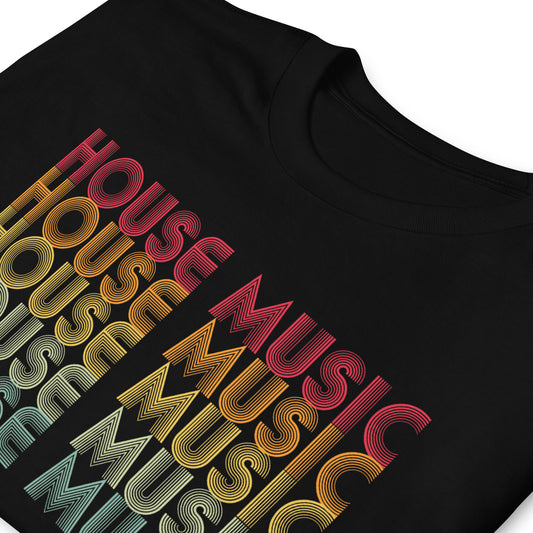 Camiseta de música house retro