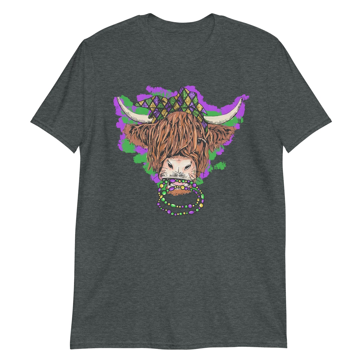 Mardi Gras Highland Cow T-Shirt