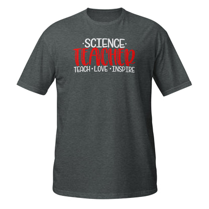 Camiseta de profesor de ciencias: Enseñar, amar, inspirar
