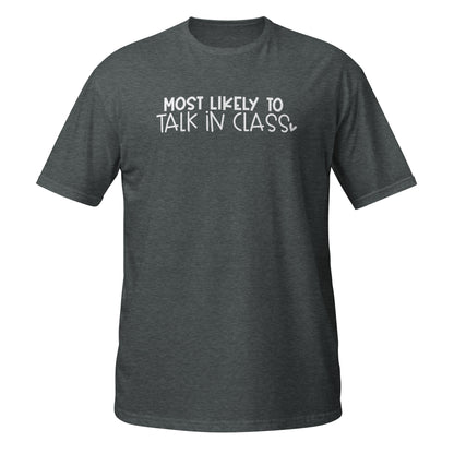 Camiseta con la probabilidad más alta de hablar en clase