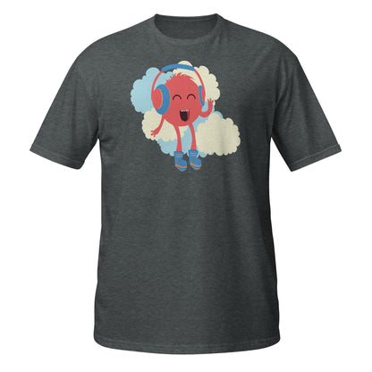 Camiseta de monstruo con ritmos musicales felices