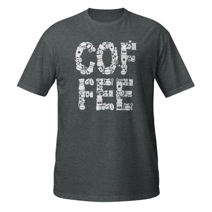 Camiseta gráfica con collage de amantes del café