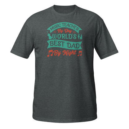 Camiseta para profesor de música de día, la mejor para el día y la noche